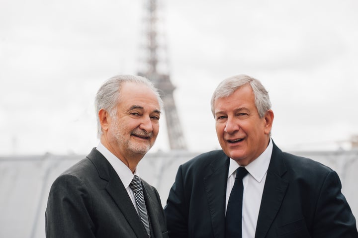 Jacques Attali (left) and Richard Attias (right), co-founders of the Global Positive Forum