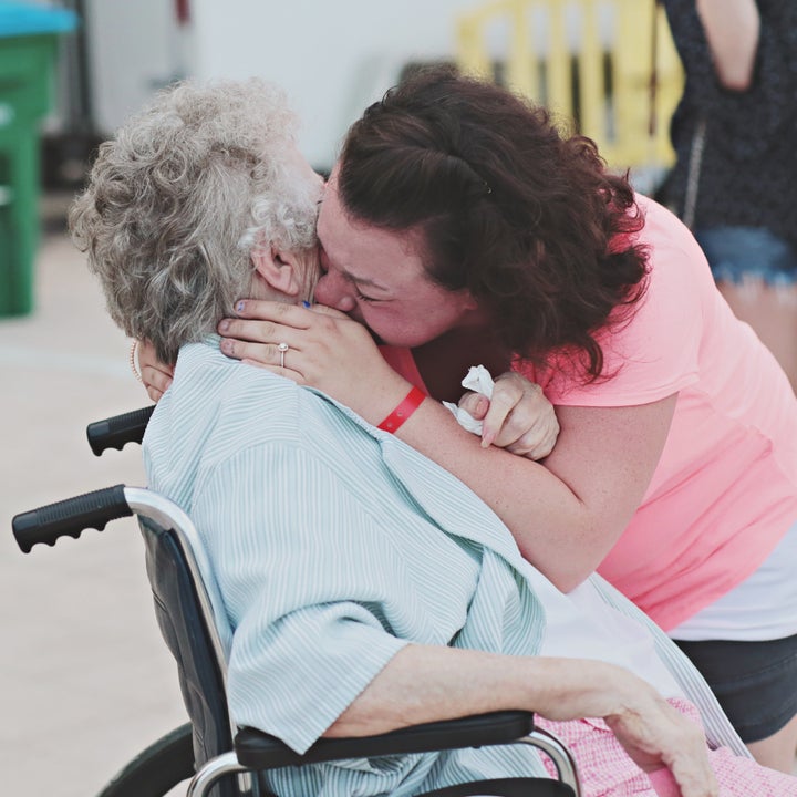 Grandma gets a hug, too.