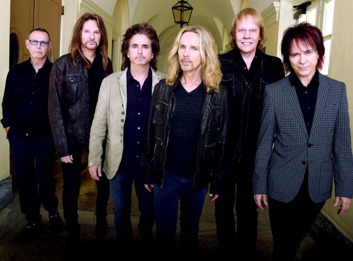 Styx left to right: Chuck Panozzo, Ricky Phillips, Todd Sucherman, Tommy Shaw, James "JY" Young, Lawrence Gowan
