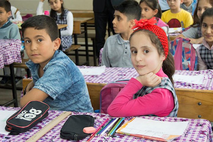 <p><strong>Turkish students and Syrian refugees are educated together at Istoc Primary School which was visited by Theirworld</strong></p><p><strong>—</strong> <em>Theirworld</em></p>