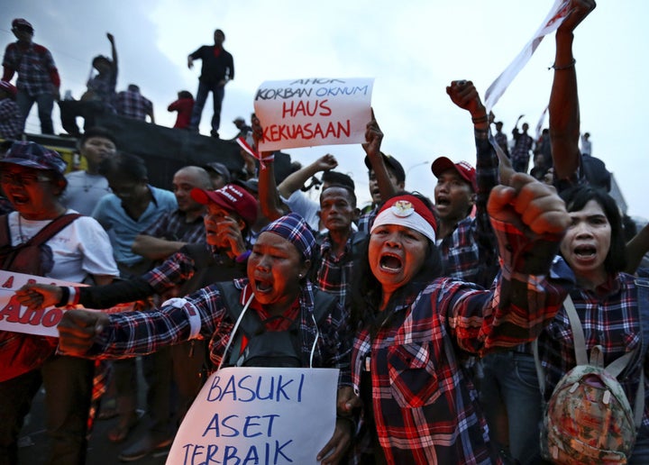 Supporters of Jakarta’s former Governor Basuki ‘Ahok’ Tjahaja Purnama.