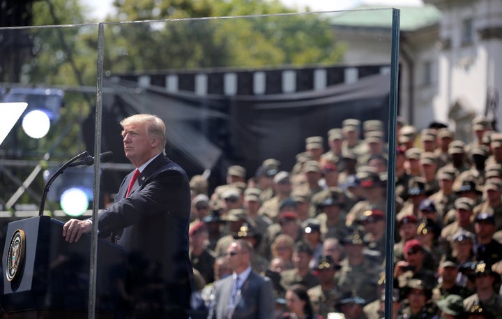 U.S. President Donald Trump gives a public speech at Krasinski Square in Warsaw, Poland July 6, 2017.