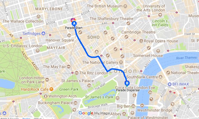 This year's Pride parade route