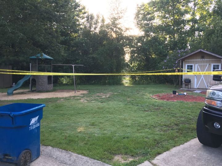 Police shared a photo of a playground outside of the home where the five children lived.