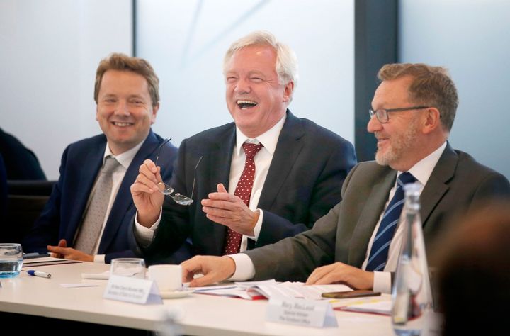 (Left to right) James Chapman, David Davis and the Secretary of State for Scotland David Mundell 