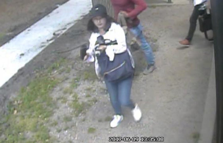 A still image from security camera video showing Yingying Zhang on the day she vanished.