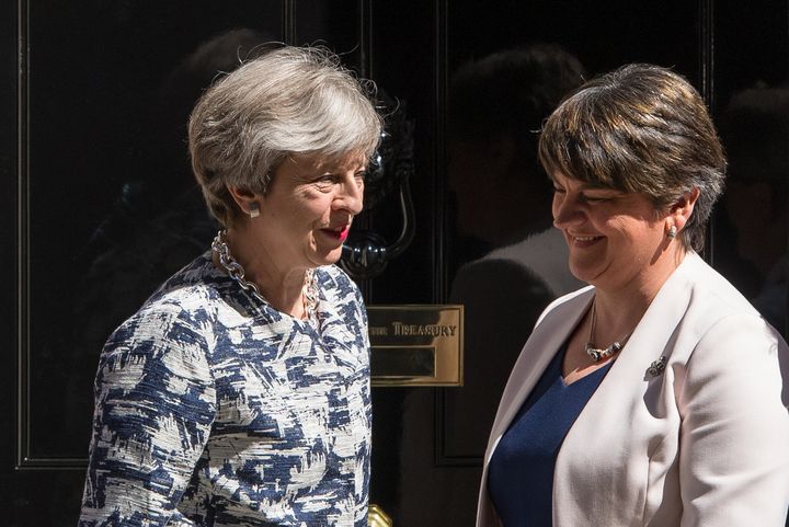 Theresa May and the DUP's Arlene Foster.
