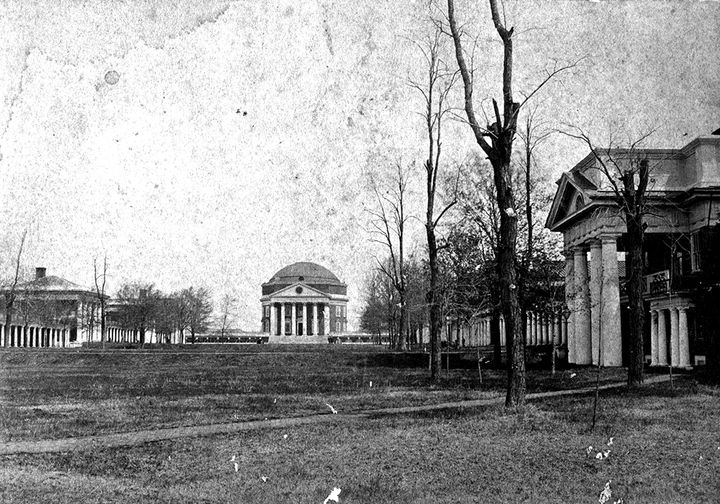 Foreground: Pavilion X; Background: The Rotunda; Architect: Thomas Jefferson