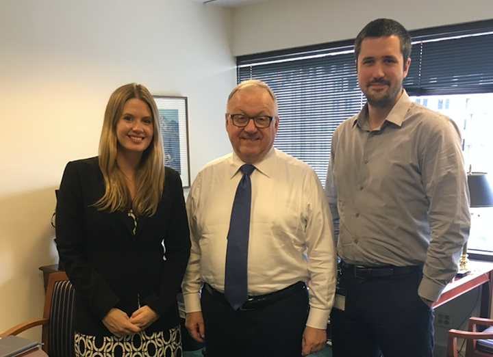 <p>Kayla, Mark and David of Pershing</p>