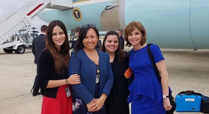 <p>From left to right: Sofia Boza-Holman, Jennifer Korn, Andeliz Castillo, and Helen Aguirre Ferre.</p>