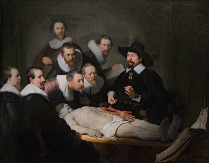 Rembrandt’s “The Anatomy Lesson of Dr. Nicolaes Tulp,” demonstrating curiosity. 