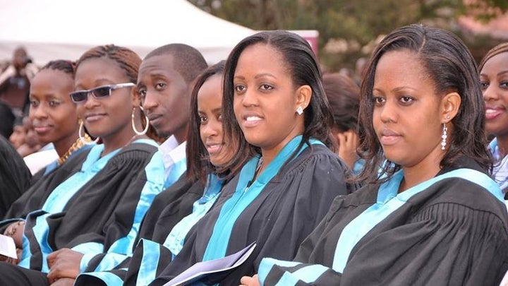 African American graduate students celebrate completing their academic programs at Harvard University.