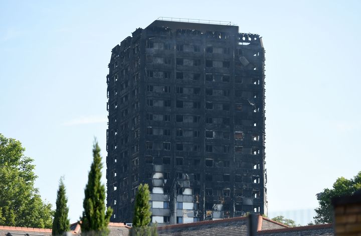 The charred shell of Grenfell Tower