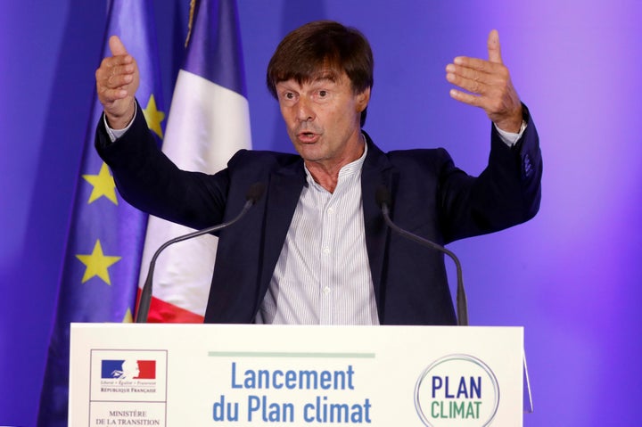 French Minister of Ecological and Social Transition Nicolas Hulot speaks during a news conference to present his five-year "Climate plan".