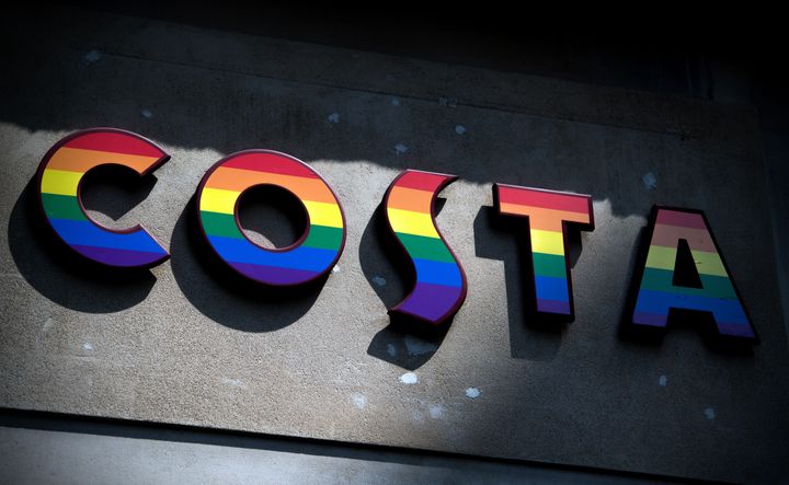 Coffee shop Costa gets rainbow branding