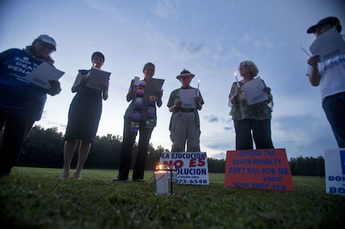 Vigil for William Morva in Virginia. 