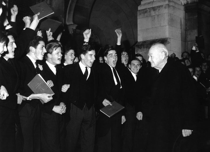<p>Sir Winston Churchill, Harrow School, England, 1960.</p>