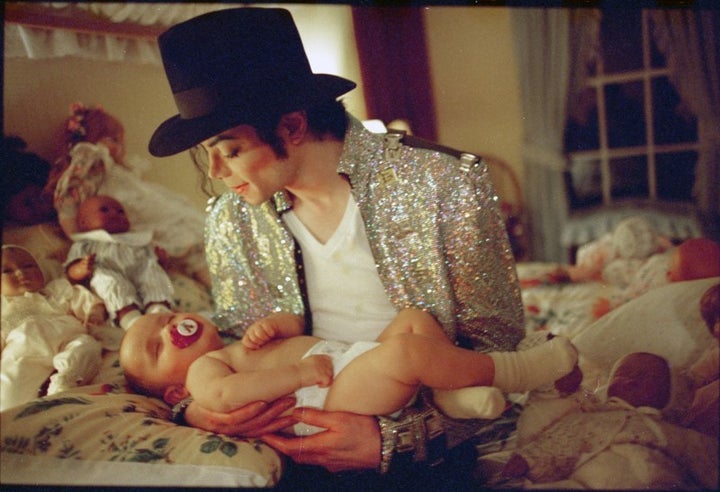<p>Michael Jackson with son Prince Michael, Neverland, California, 1997.</p>