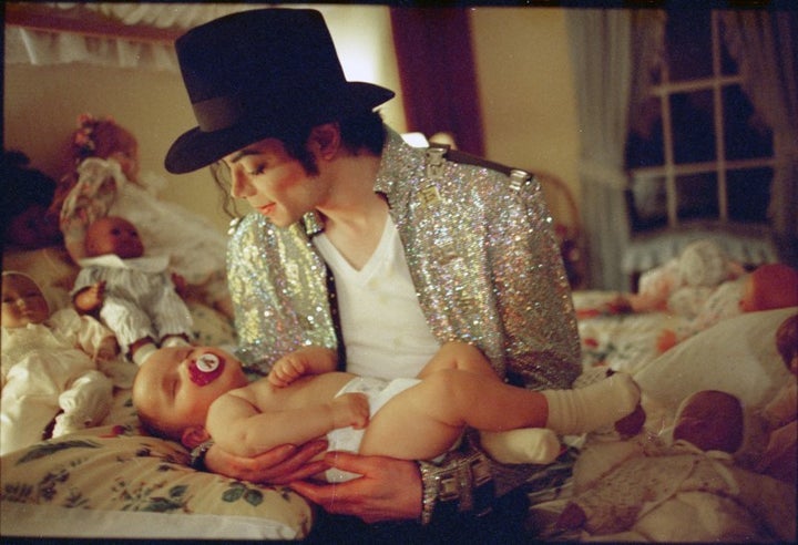 Michael Jackson with son Prince Michael, Neverland, California, 1997.