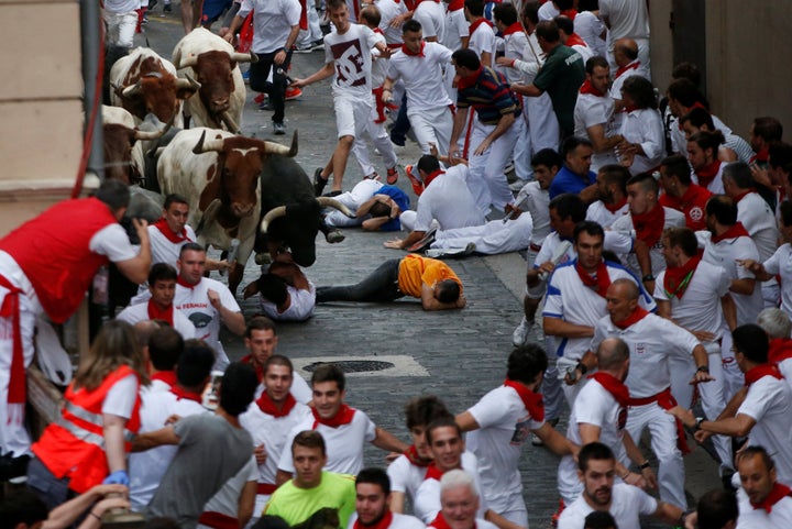 Four Americans have been gored during the first two days of the San Fermin running of the bulls in Pamplona, northern Spain.