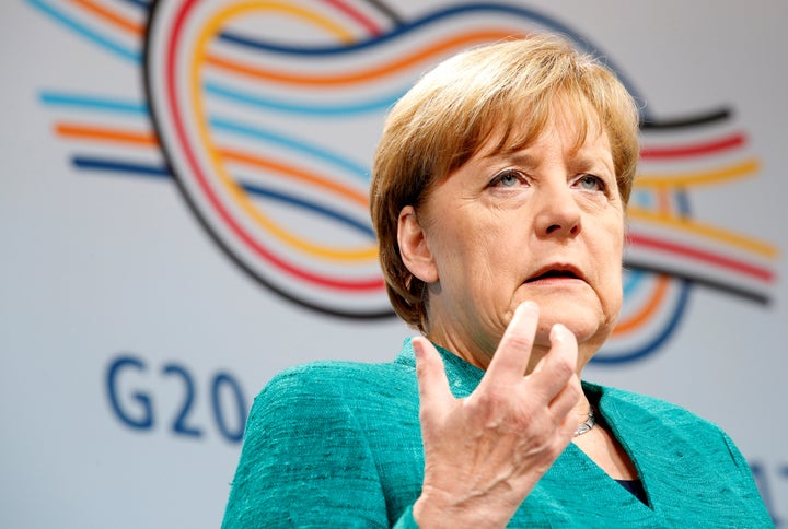 Angela Merkel speaks during a news conference to present the outcome of the G20 leaders summit in Hamburg, Germany.