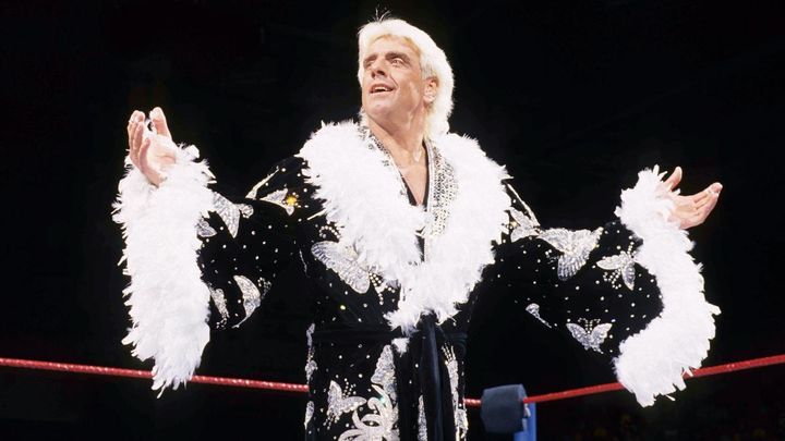 The appeal of professional wrestling to many fans is the direct engagement and communication with the fans, as shown here by Ric Flair, before, during, and after the match.