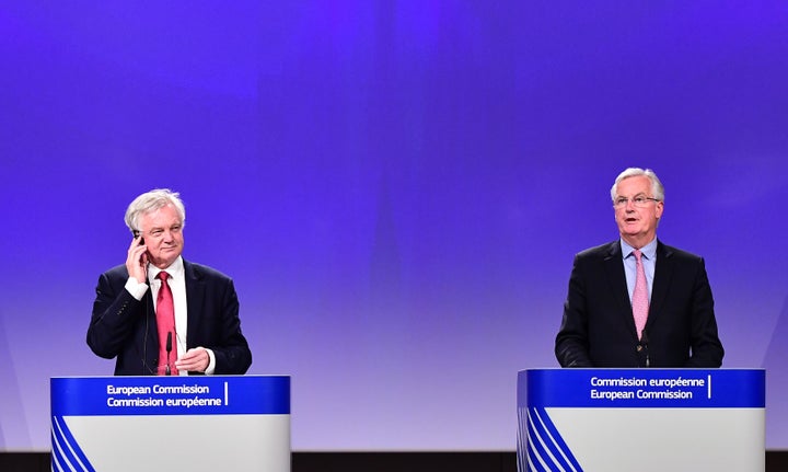 David Davis and EU Brexit negotiator Michael Barnier.