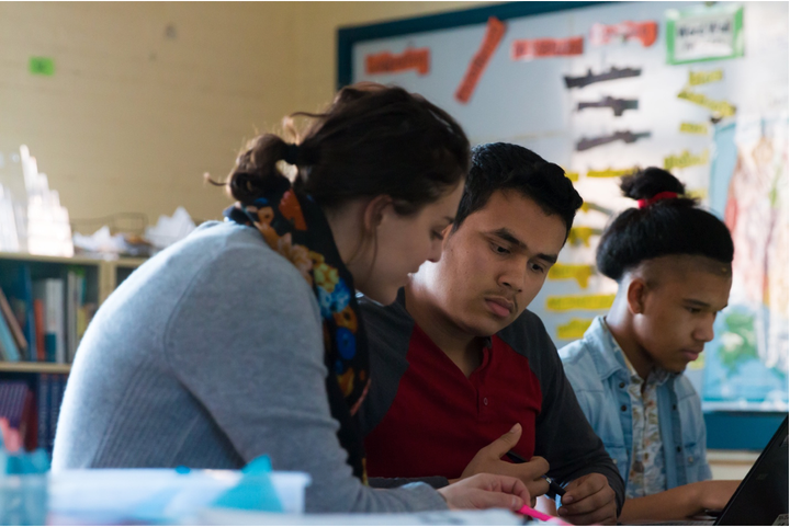 In Massachusetts, 1 in 5 students is an English learner like the author (center). Photo credit: M. Brennan Photography.