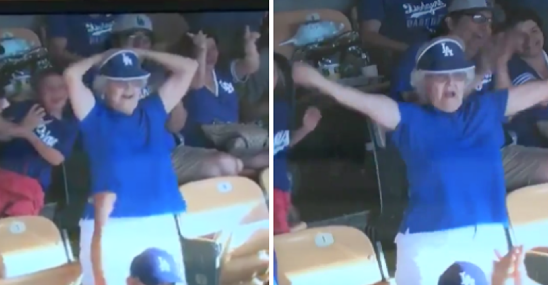 Jumbotron 'Granny' Flashes Dodger Stadium Because Life Is For Living