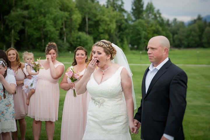 Becky was visibly shocked to see Jacob at the wedding. 