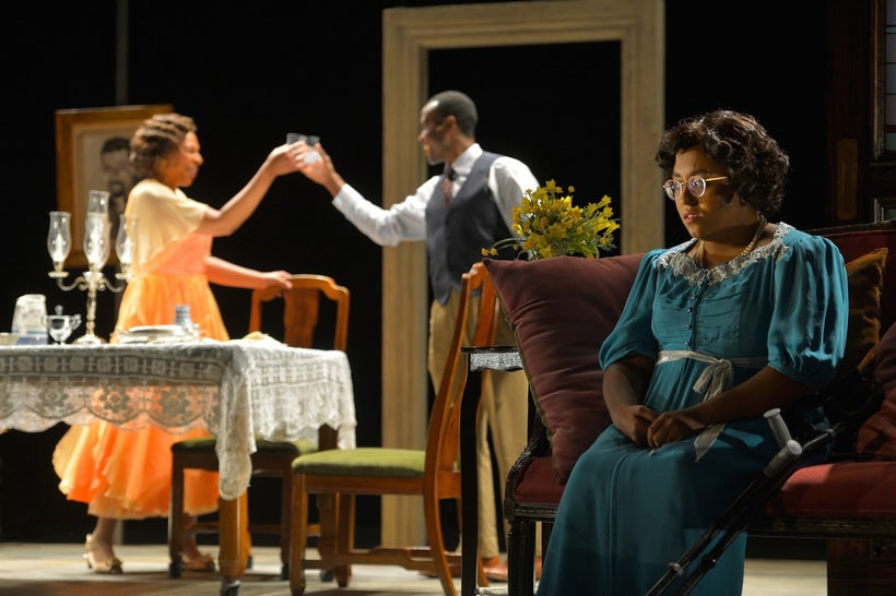 Karen Aldridge, Rafael Jordan, and Phoebe Fico in a scene from <strong><em>The Glass Menagerie</em></strong>