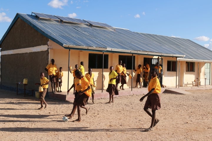 <em>Break time at Karoge Primary School.</em>