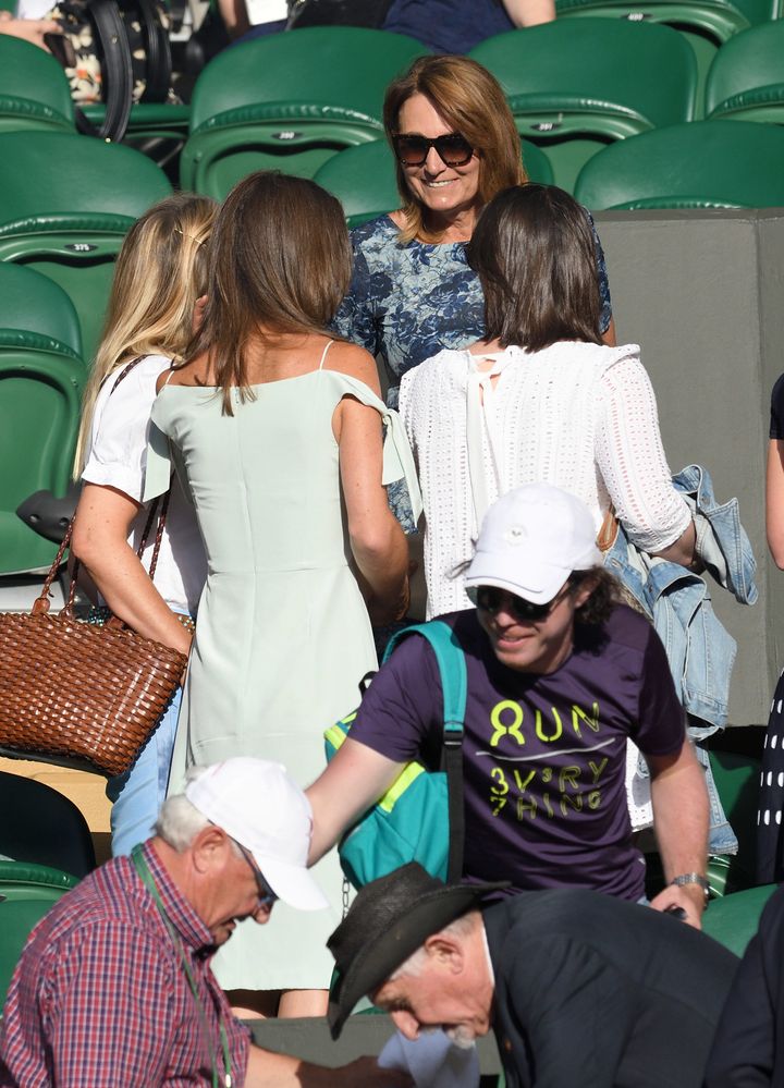 Pippa Middleton and Carole Middleton attend day seven of the Wimbledon Tennis Championships.