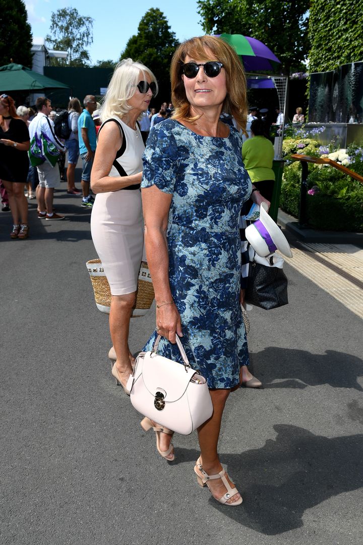 Carole Middleton attends day seven of the Wimbledon Tennis Championships.