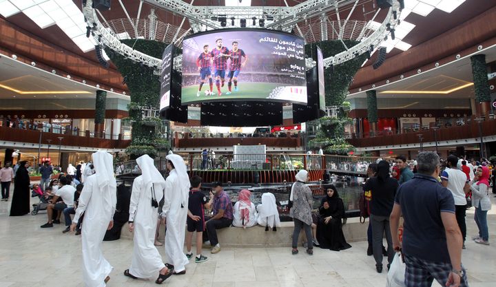 People walk in Mall of Qatar in Doha, Qatar July 5, 2017.