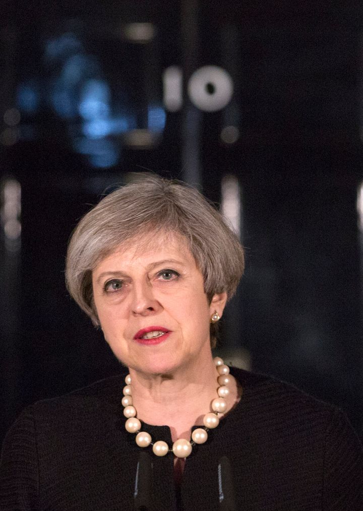 Prime Minister Theresa May outside Downing Street