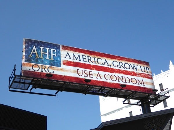 One of AIDS Healthcare Foundation’s many condom billboards around LA