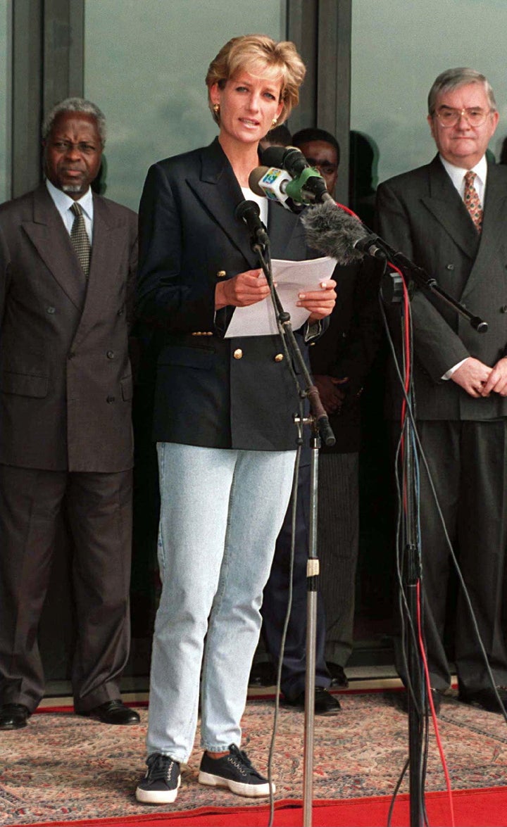 In 1997, Princess Diana wore her Supergas on a Red Cross mission to Angola.