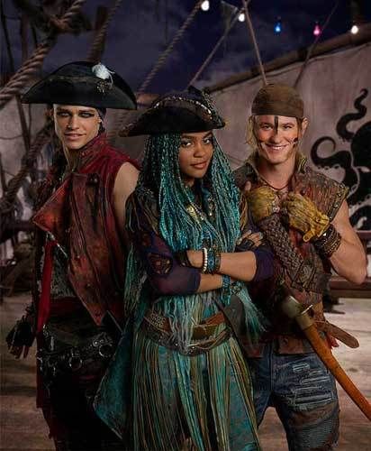 <p>(L to R) Thomas Doherty as Harry, China Anne McClain as Uma, and Dylan Playfair as Gil. </p>