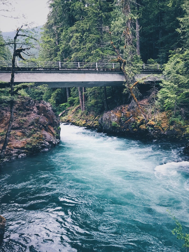 Stunning colors at the powerful Ohanapecosh River, Mount Rainier National Park