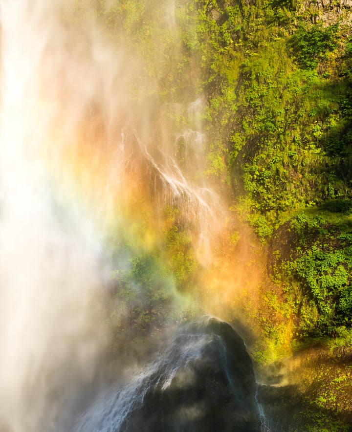 A Rainbow at Multnomah Falls, Oregon