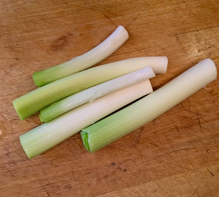 Use only the white and palest green parts of (preferably) small leeks