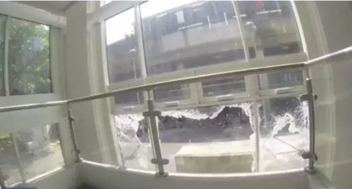 A view from inside Grenfell Tower where police are having to sieve through an estimated 15 tonnes of debris per floor