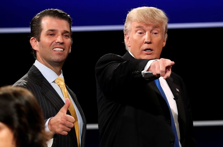 Donald Trump Jr., left, has the support of his father in what the president calls a