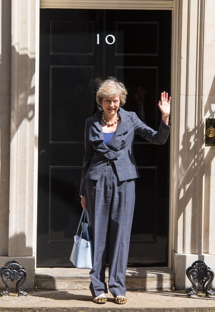 Theresa May outside Downing Street in July 2016