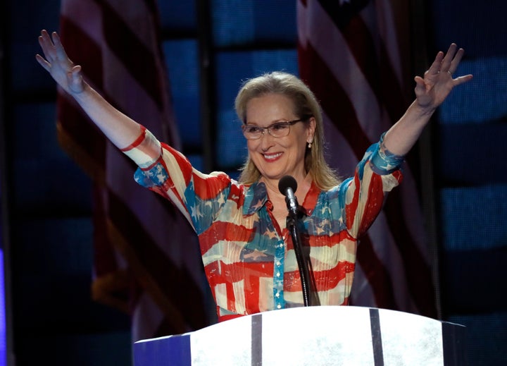 Meryl Streep speaks at the Democratic National Convention in Philadelphia, PA on July 26, 2016. 