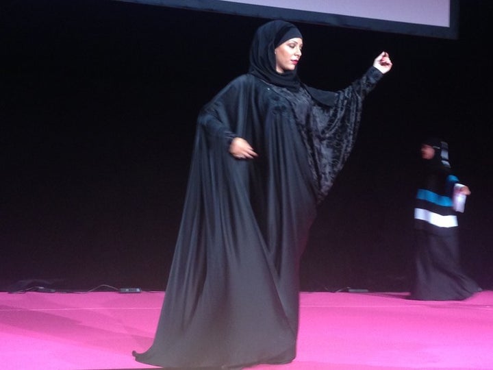  A fashion show in a French ‘Muslim women’ fair in Pontoise.‘ 