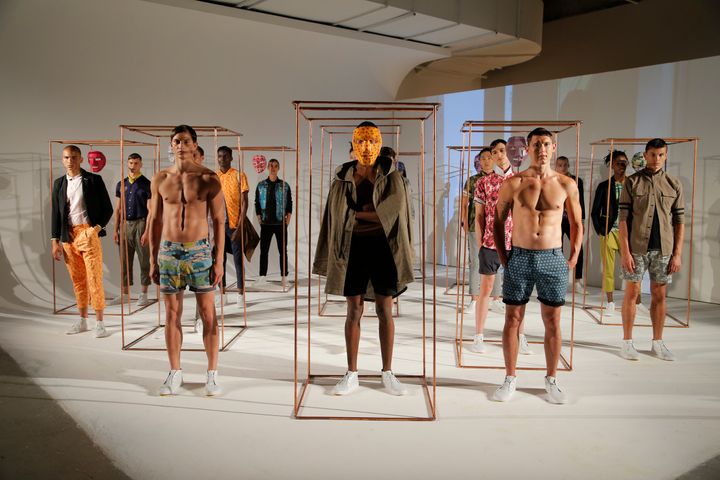 All of the models who walked in the Descendant of Thieves show: Myles can be seen at the back right.