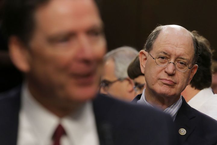 Rep. Brad Sherman (D-Calif.) listens to former FBI Director James Comey testify before the Senate intelligence committee on June 8 in Washington, D.C. Sherman introduced an article of impeachment Wednesday.