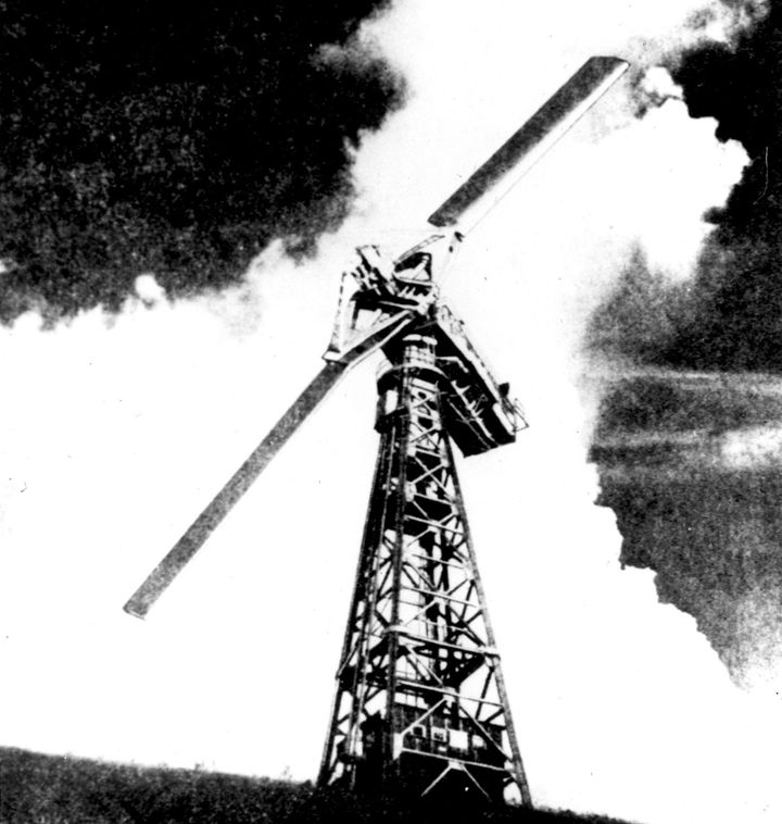 The world’s first one-megawatt wind turbine, built on Grandma’s Knob in 1941